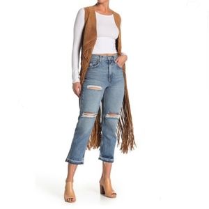 Free People LitaRipped Straight Leg Jeans Sz 27